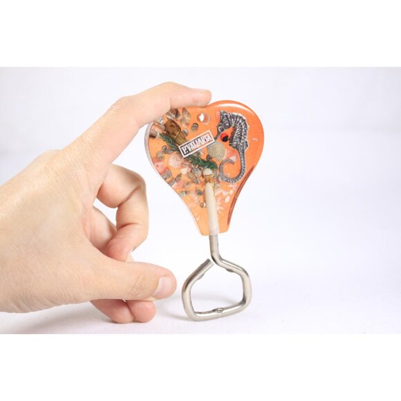 Vintage red heart lucite soda bottle opener P. Vallarta Mexico tourist barwares, - Picture 5 of 10